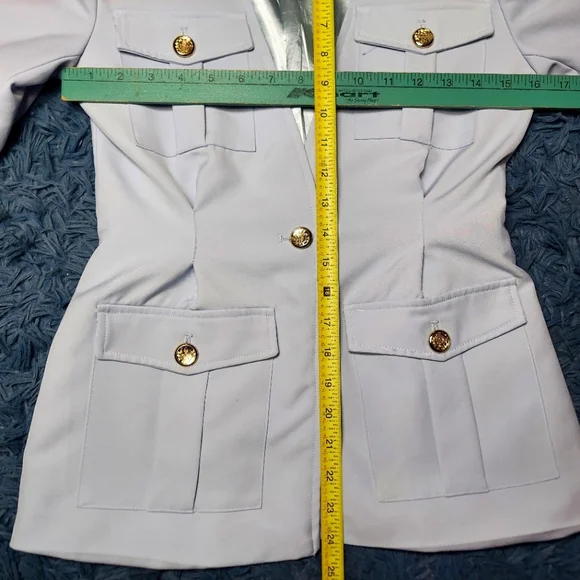 Sky blue v-neck pocket blazer suit jacket for women sz M - Picture 11 of 16